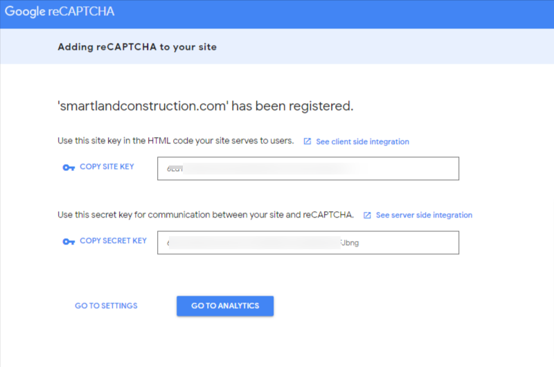 last step to Install and Configure Google ReCaptcha